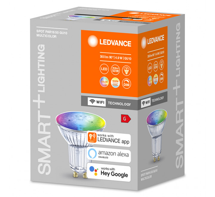 Ledvance Smart Λάμπα Σποτ LED GU10 RGBW 350lm Dimmable 4.9W 485693