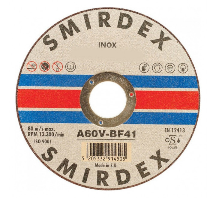 Smirdex Δίσκος Κοπής Μετάλλου Inox 125x1x22mm 914125100