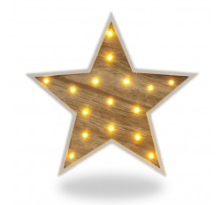 Lucas Χριστουγεννιάτικο Φωτιζόμενο Αστέρι Ξύλινο Μπαταρίας P17018