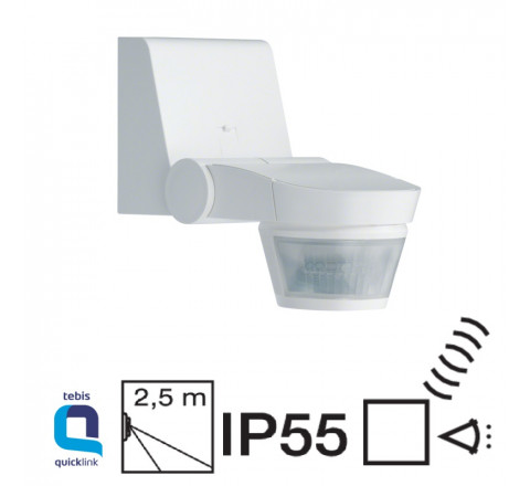 Hager QL Ανιχνευτής Κίνησης Επίτοιχος/Οροφής IP55 16M Λευκός 220° TRE520