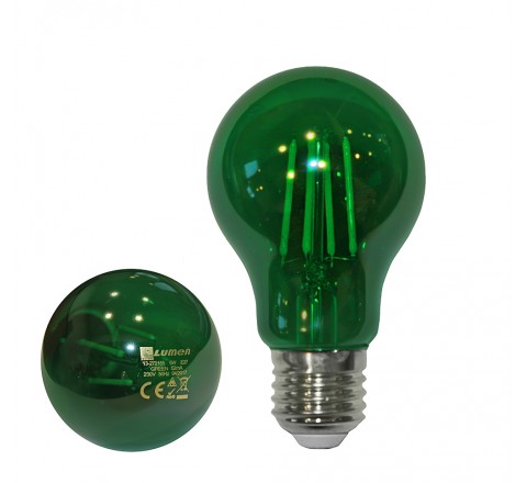 Λάμπα Led A60 E27 6W 230V Πράσινο Filament