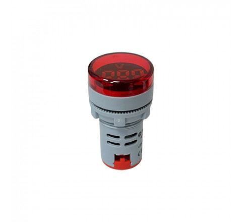 Ellicom Βολτόμετρο Πίνακος Led Φ22 20-500VAC Κόκκινο AD16-22DS