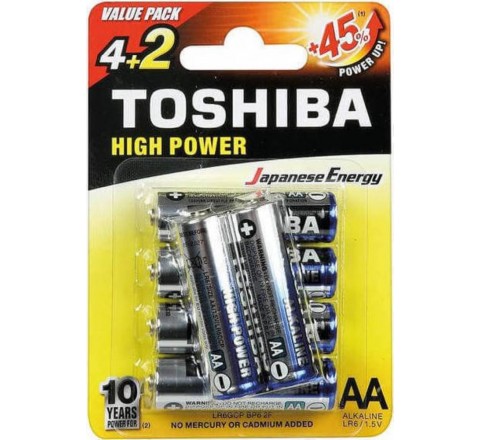 Toshiba Μπαταρία Αλκαλική LR6 4+2
