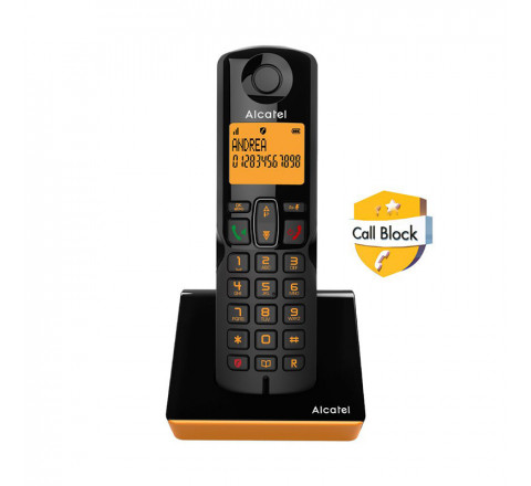 Alcatel Ασύρματο Τηλέφωνο Με Ανοιχτή Ακρόαση S280 Μαύρο-Πορτοκαλί 010054