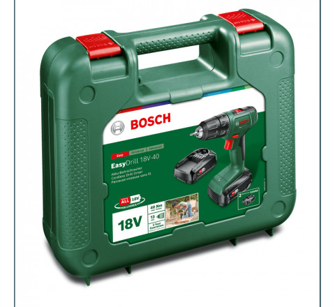 Bosch Easy Drill Δραπανοκατσάβιδο Δύο Ταχυτήτων 18V-40 Με 2 Μπαταρίες Και Βαλιτσάκι  06039D8005