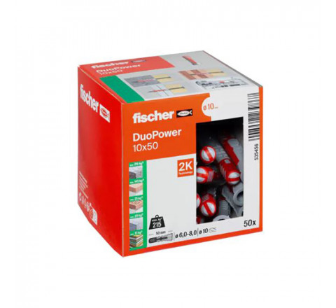Fischer Βύσμα Ούπα Πλαστικό DuoPower 10x50mm 50τμχ. 535456
