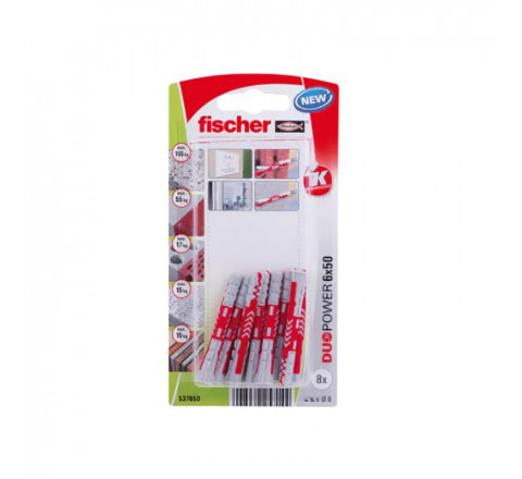 Fischer Βύσμα Ούπα Πλαστικό DuoPower 6x50mm 8τμχ. 537650