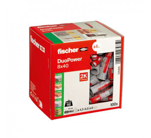 Fischer Βύσμα Ούπα Πλαστικό DuoPower 8x40mm 100 τμχ. 535455