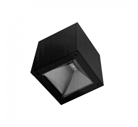 Fos-Me Ηλιακό Φωτιστικό Επίτοιχο Τετράγωνο Μάυρο 47-00017
