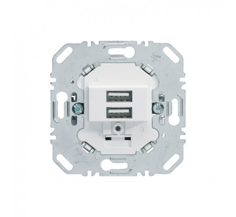 Hager Πρίζα USB Φόρτισης Διπλή Λευκή Berker S1 260209