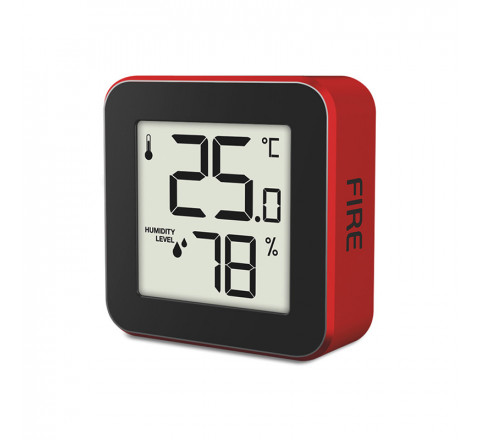 Life Alu Mini Fire Ψηφιακό Θερμόμετρο Υγρόμετρο Μαύρο-Κόκκινο 221-0279