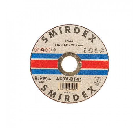 Smirdex Δίσκος Κοπής Μετάλλου Inox 115x1x22mm 914115100