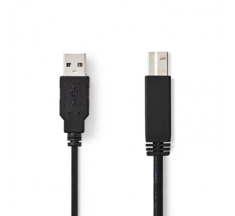 Nedis Καλώδιο USB 2.0 A male Σε B male Μαύρο 2m CCGP60100BK20