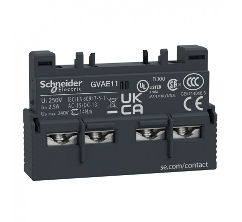 Schneider Electric Βοηθητική Εμπρόσθια Επαφή 1NO+1NC GVAE11